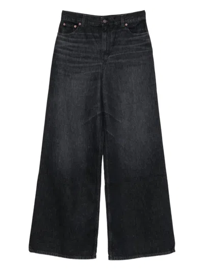Chloé Wide-leg Denim Trousers With Belt Loops In Black