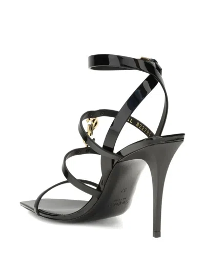 Saint Laurent Cassandra Sandals In Patent Leather Shoes In Black