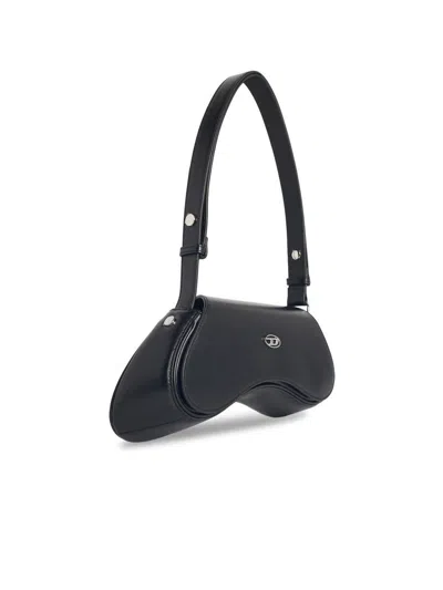 Diesel Play Leather Crossbody Bag In Black