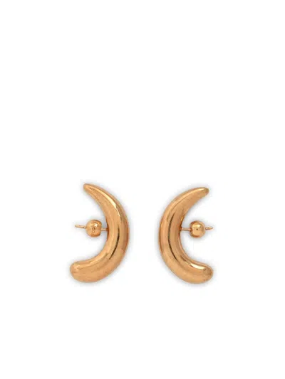Panconesi Silver 'half Moon Hoops' Earrings In Gold