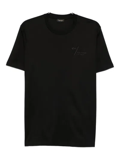 Paul & Shark Back-print Cotton T-shirt Clothing In Black