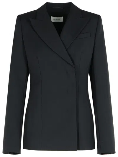 Sportmax Black Stretch Wool Cocco Blazer In Black