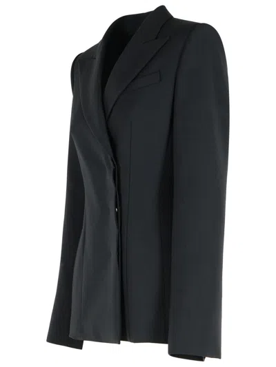 Sportmax Black Stretch Wool Cocco Blazer In Black