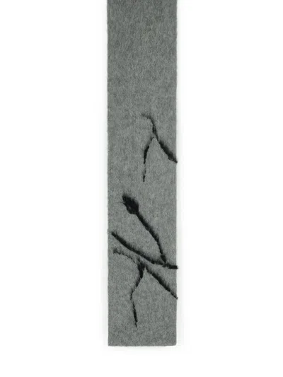 Dries Van Noten 'mouton' Grey Alpaca Blend Scarf In Neutral