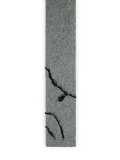 Dries Van Noten 'mouton' Grey Alpaca Blend Scarf In Neutral
