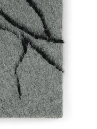 Dries Van Noten 'mouton' Grey Alpaca Blend Scarf In Neutral