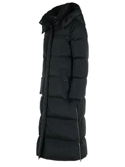 Woolrich 'kelly' Long Black Polyamide Blend Down Jacket In Black