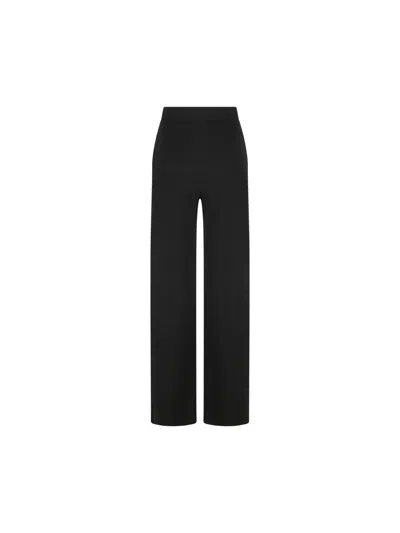 Alpha Studio Drawstring Cashmere Trousers In Black