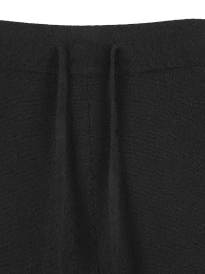 Alpha Studio Drawstring Cashmere Trousers In Black