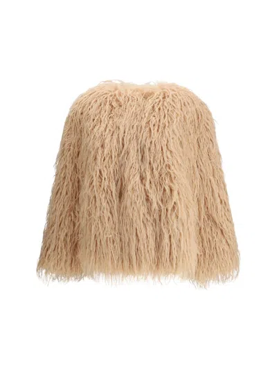 Forte Forte Faux Fur Mongolia Eco Jacket In Neutral