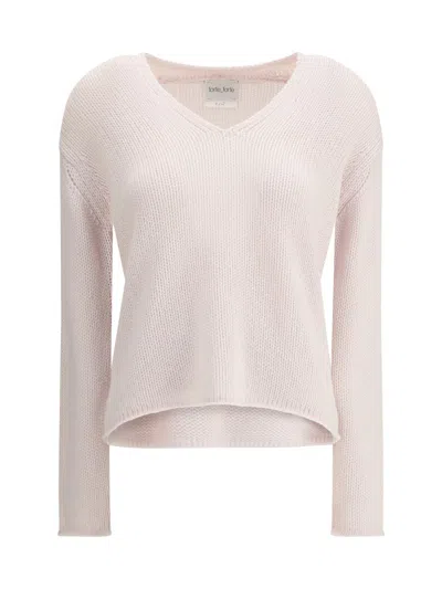 Forte Forte Cashmere And Wool V-neck Sweater In Neutral