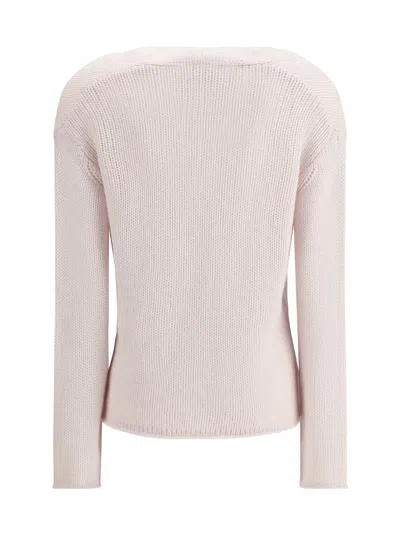 Forte Forte Cashmere And Wool V-neck Sweater In Neutral