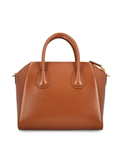 Givenchy Leather Top-handle Shoulder Bag In Brown