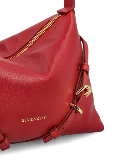 Givenchy Voyou Mini Shoulder Bag In Shiny Leather In Red
