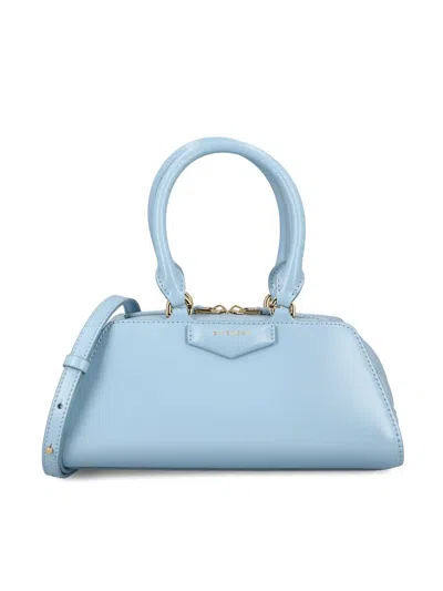 Givenchy Mini Antigona East-west Bag In Box Leather In Blue