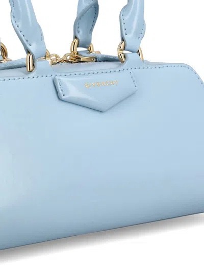 Givenchy Mini Antigona East-west Bag In Box Leather In Blue