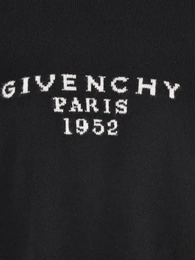 Givenchy Wool Blend Crew Neck Sweater With Ribbed Cuffs And Hem In Black