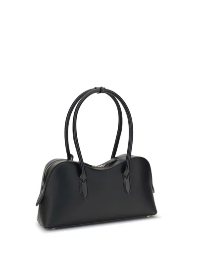 Stella Mccartney Stella Ryder Logo-embossed Embellished Textured Vegan Leather Tote In Black