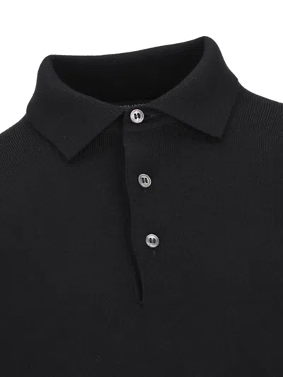 Tagliatore Merinos Polo Manica Lunga In Black