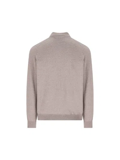 Tagliatore Long-sleeve Polo Shirt In Gray