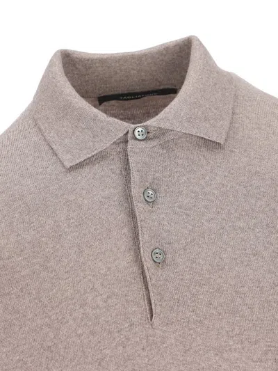 Tagliatore Long-sleeve Polo Shirt In Gray