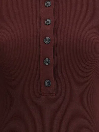 Citizen Of Humanity Varra Ribbed Stretch Cotton And Lyocell-blend Henley Top In Brown