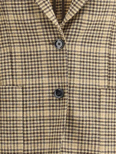 Lardini Checked Twoo-button Blazer In Brown