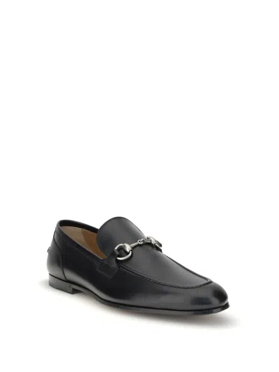 Gucci Leather Slip-on Loafers With Iconic Horsebit Detail In Black