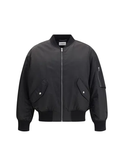 Saint Laurent Bomber Jacket In Water-repellent Nylon Serge In Black