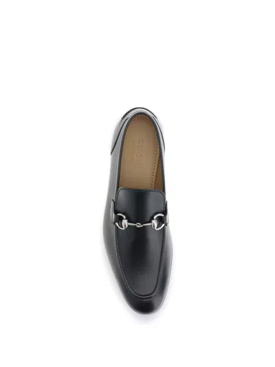 Gucci Leather Slip-on Loafers With Iconic Horsebit Detail In Black
