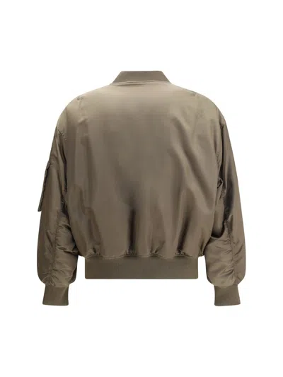 Saint Laurent Serge Bomber Jacket Puffer Jackets Green In Gray