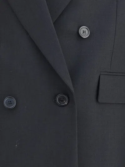 Saint Laurent Double-breasted Wool Blazer In Black