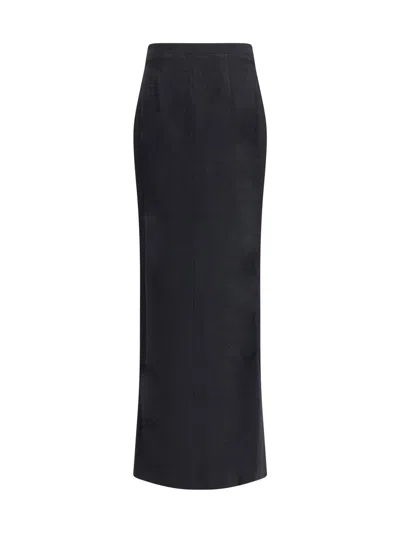 Alessandra Rich Tweed Long Skirt In Black