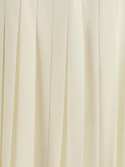 Alessandra Rich Pleated Midi Skirt In White