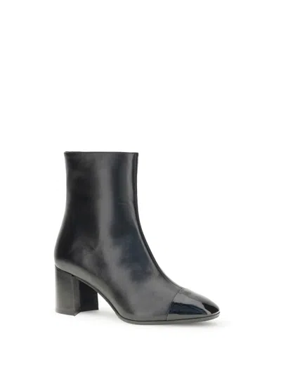 Carel Paris Esprit Leather Ankle Boots In Black