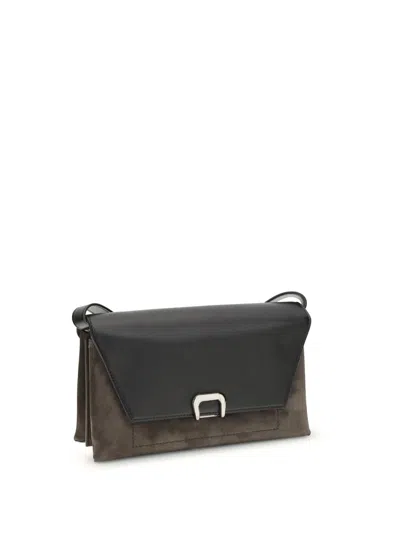 Brunello Cucinelli Suede And Leather Sartorial Cross-body Bag In Black