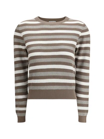 Brunello Cucinelli Women Sparkling Striped Sweater In Multi