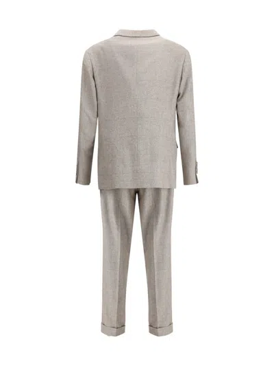 Brunello Cucinelli Silk And Wool Suit In Multi