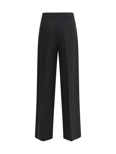 Giorgio Armani Women Silk Crepe Cady One-dart Pants In Black