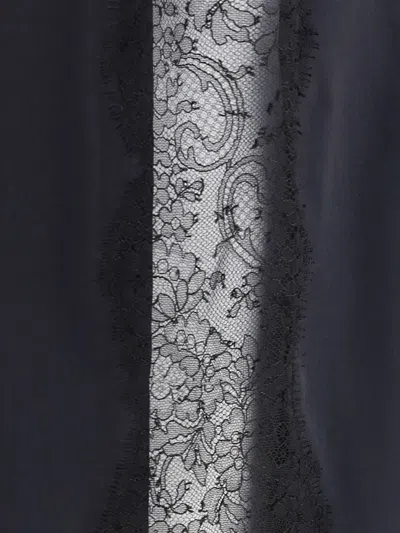 Tom Ford Women Silk Skirt With Lace Inserts In Blue