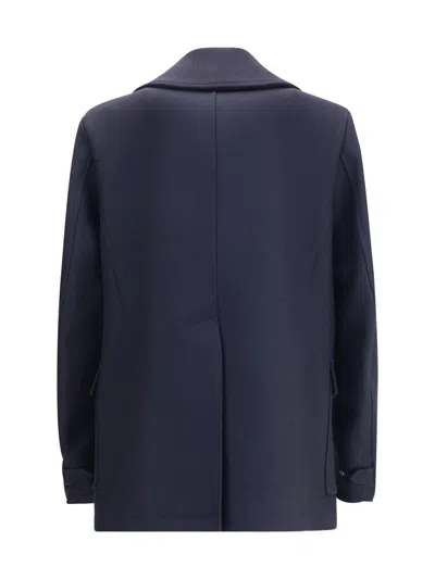 Dsquared2 Felted Wool Peacoat In Blue