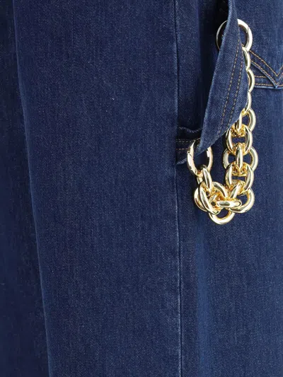 Darkpark Lisa Chain Adorned Loose Fit Carpenter Raw Denim In Blue