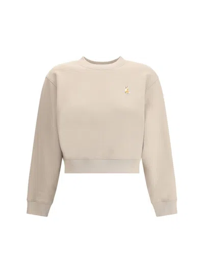 Maison Kitsuné Lady Fox-embroidered Sweatshirt In Neutral