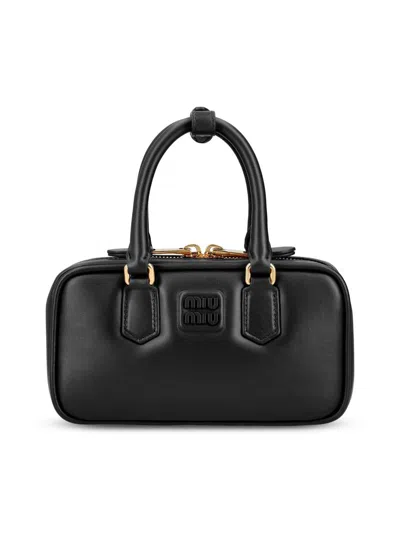 Miu Miu Handbag Nappa Leather Double Handles In Black