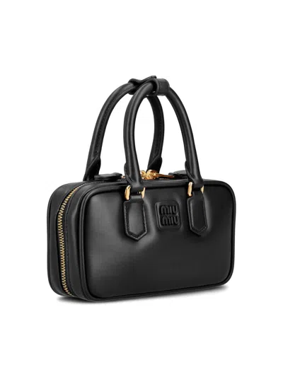 Miu Miu Handbag Nappa Leather Double Handles In Black