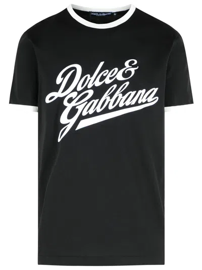 Dolce & Gabbana Round Neck T-shirt In Cotton In Blue