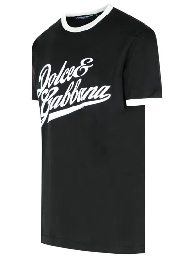 Dolce & Gabbana Round Neck T-shirt In Cotton In Blue