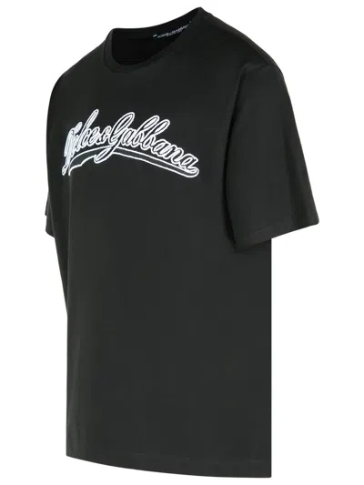 Dolce & Gabbana Men Short Sleeve T-shirt With Logo In Black
