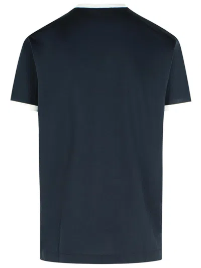 Dolce & Gabbana T-shirt With A Logo And A Velvet Finish In Blue