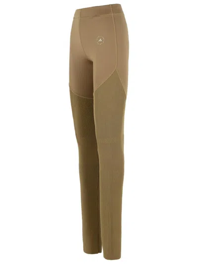 Adidas By Stella Mccartney Army Polyester Blend Trousers In Brown